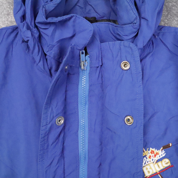 Vintage Imported Labatt Blue Hockey Small Blue Long Sleeve Zip Snap Jacket - Picture 7 of 16